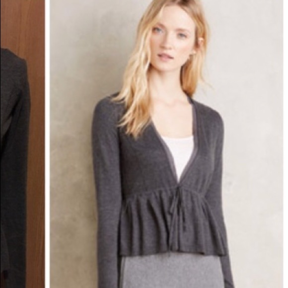 Anthropologie CHARCOAL GRAY Cardigan - Picture 6 of 8